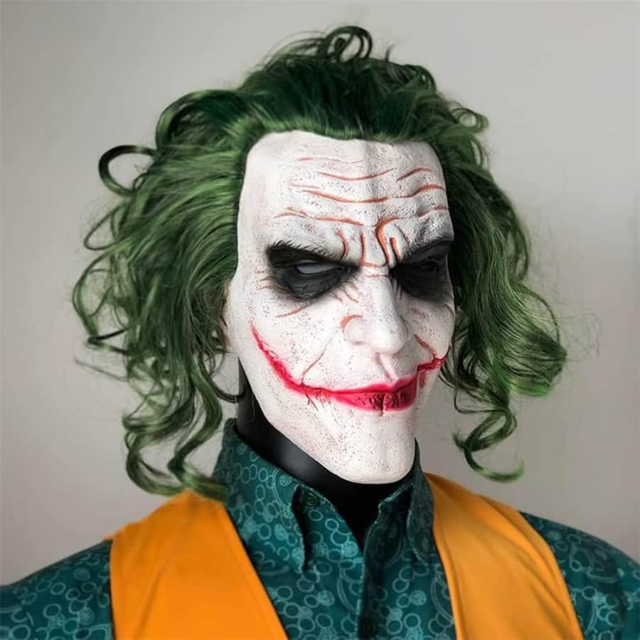 The Joker Latex Halloween Mask w/ Hair for $20 The Joker Latex Halloween Mask w/ Hair for $20