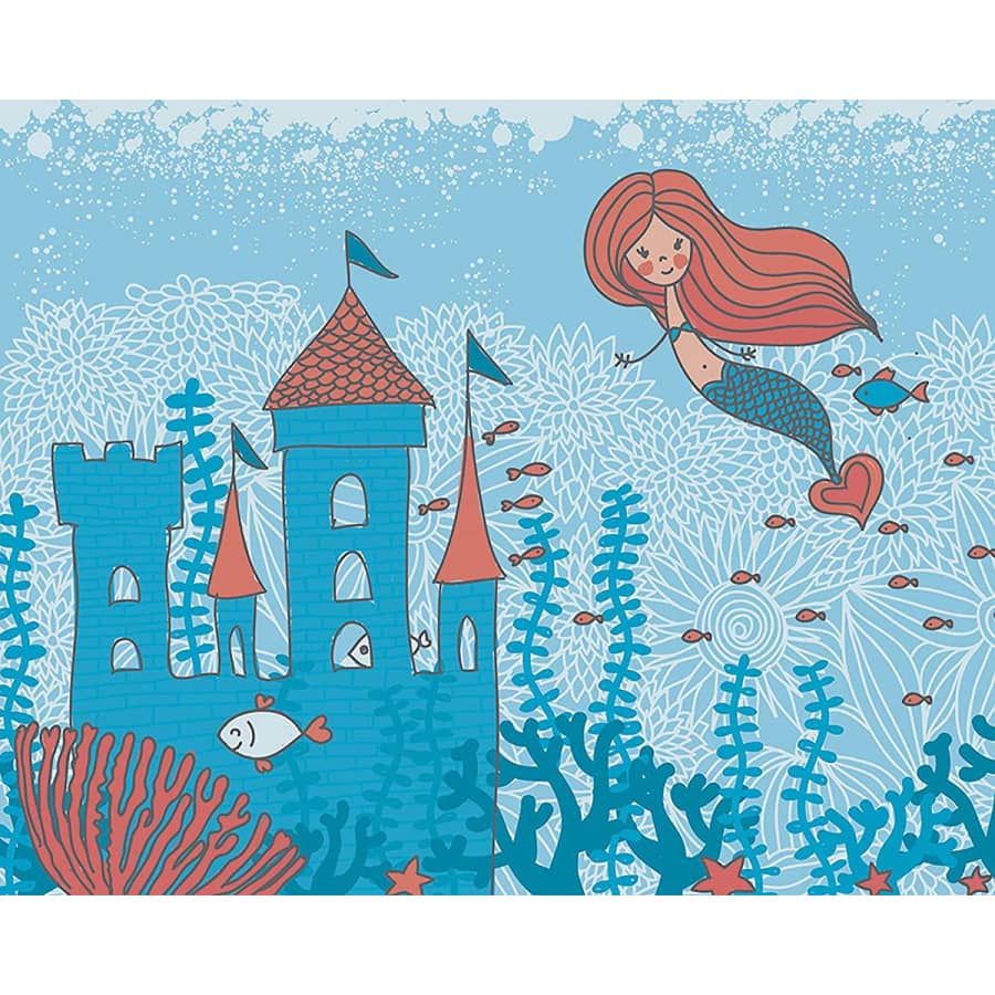 OhPopsi 118" x 94" Mermaid Castle Wall Mural for $14