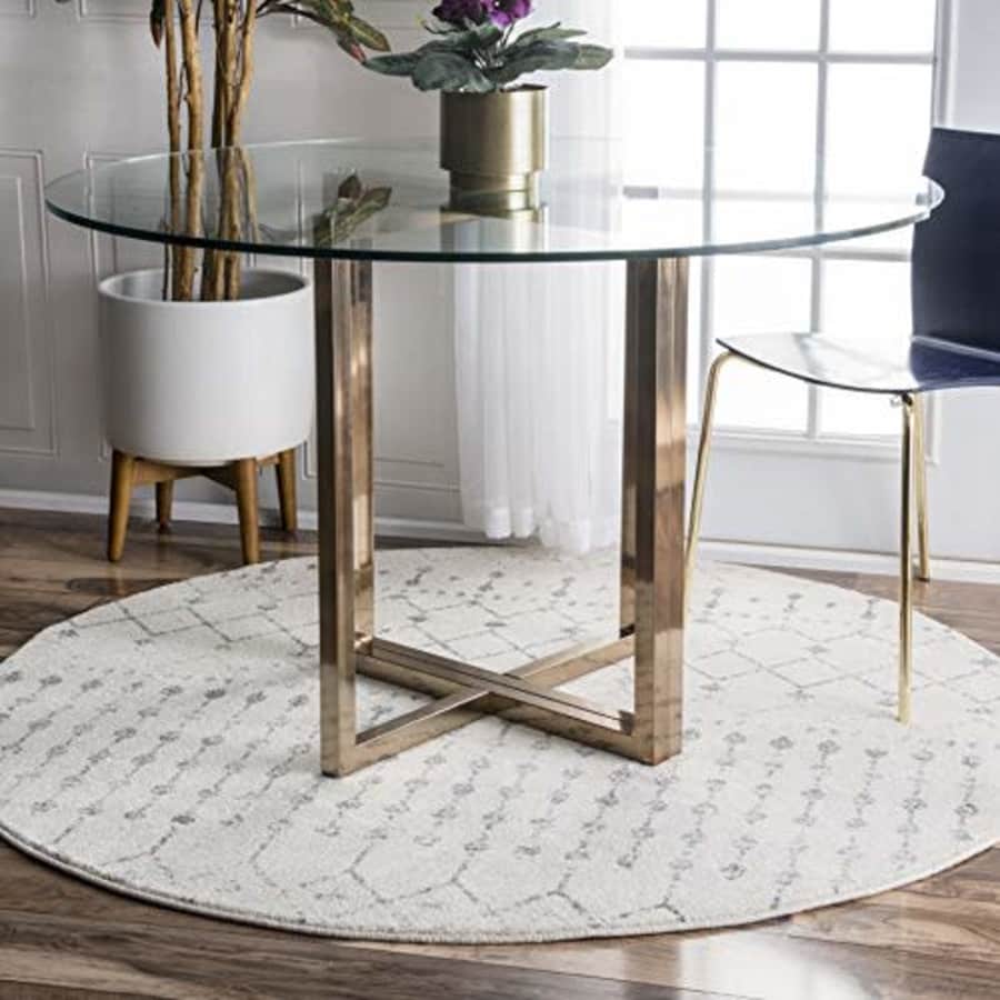 nuLOOM Moroccan Blythe Area Rug, 6' Round, Grey/Off-white for $92 nuLOOM Moroccan Blythe Area Rug, 6' Round, Grey/Off-white for $92