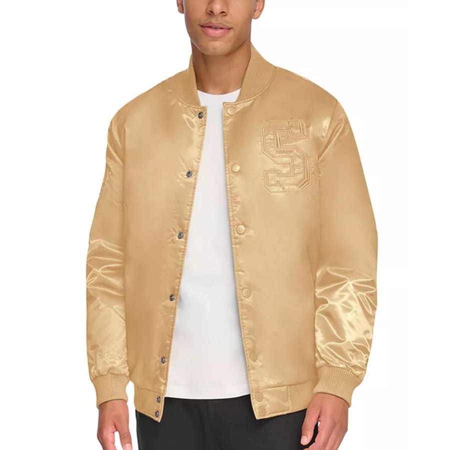 Starter Men's Classic-Fit Satin Varsity Bomber Jacket for $30