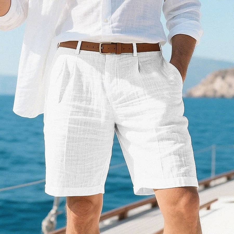 2 Pairs of Men's Linen Summer Shorts for $12