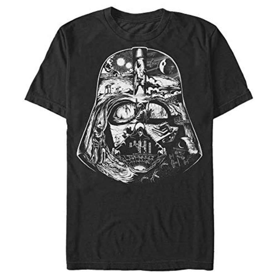 STAR WARS Men's Vader Visual Story T-Shirt, Black, X-Large for $20