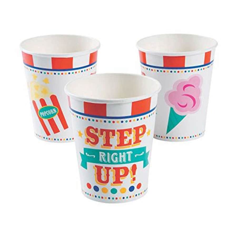 Fun Express Carnival Disposable Party Cups - Set of 8 - Circus Birthday Party Supplies for $10 Fun Express Carnival Disposable Party Cups - Set of 8 - Circus Birthday Party Supplies for $10
