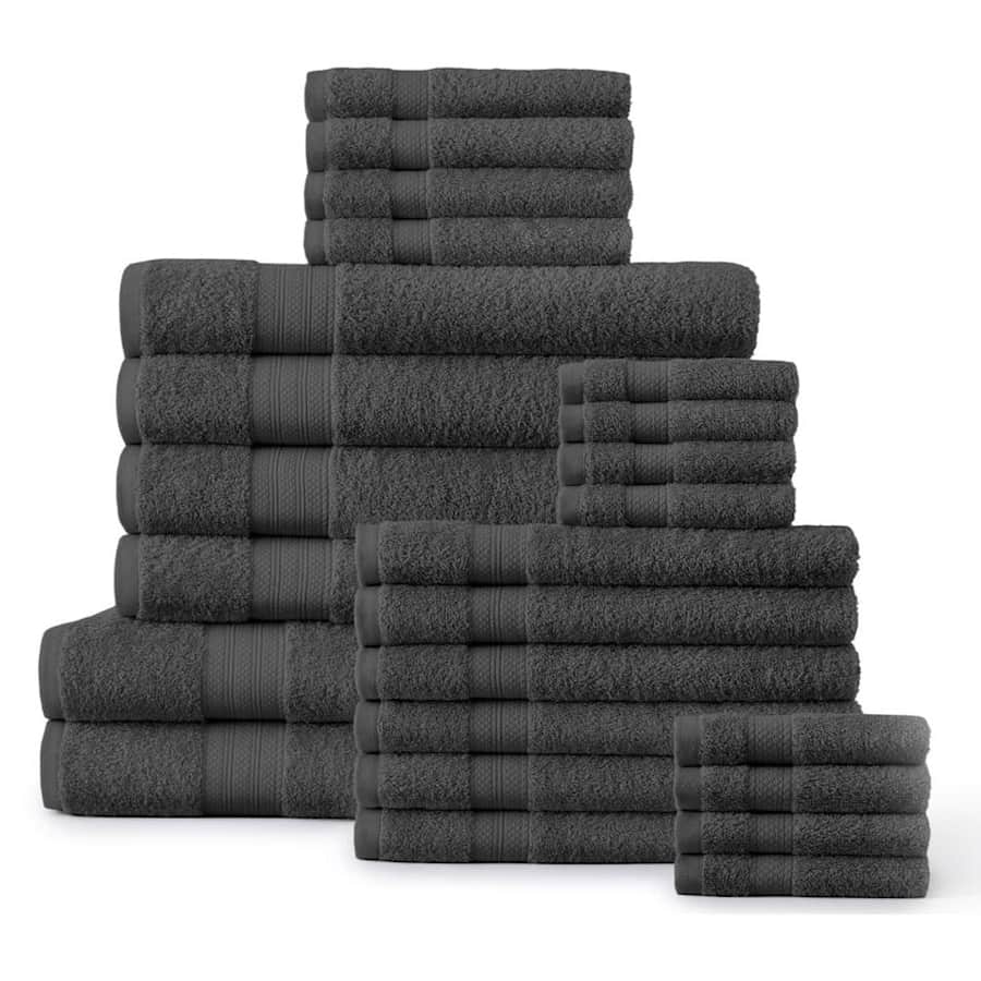 Affinity Linens Economic Collection 24-pc. 100% Cotton Low-Twist Towel Set for $53