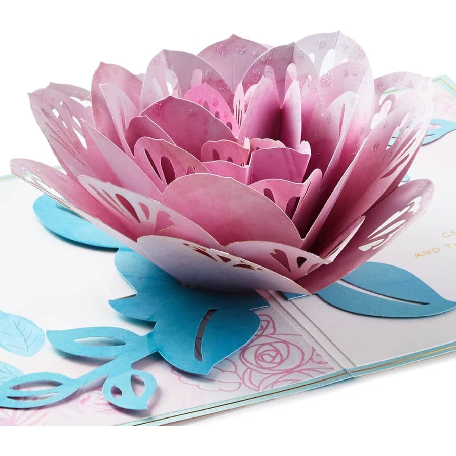 Hallmark Signature Paper Wonder Pink Rose Pop-Up Card for $10