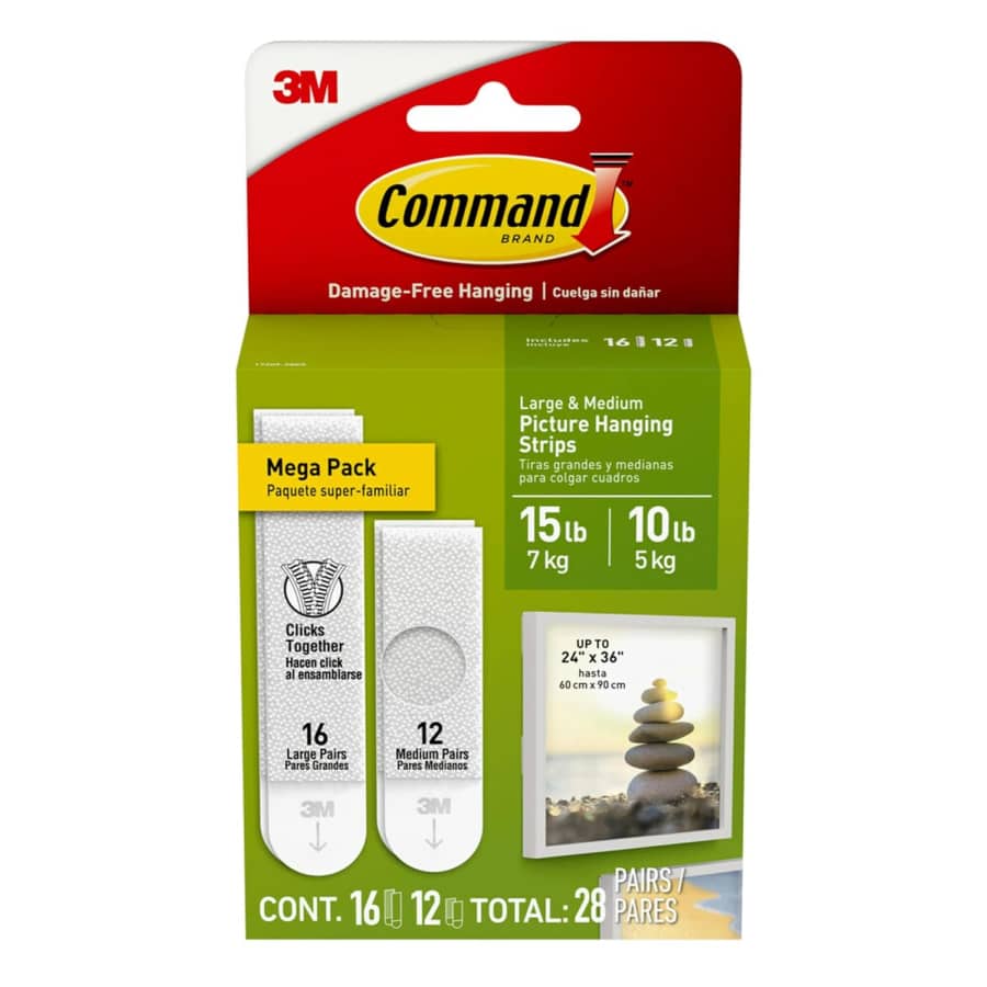Command 28-Piece Medium and Large Picture Hanging Strips for $12 Sub & Save Command 28-Piece Medium and Large Picture Hanging Strips for $12 Sub & Save