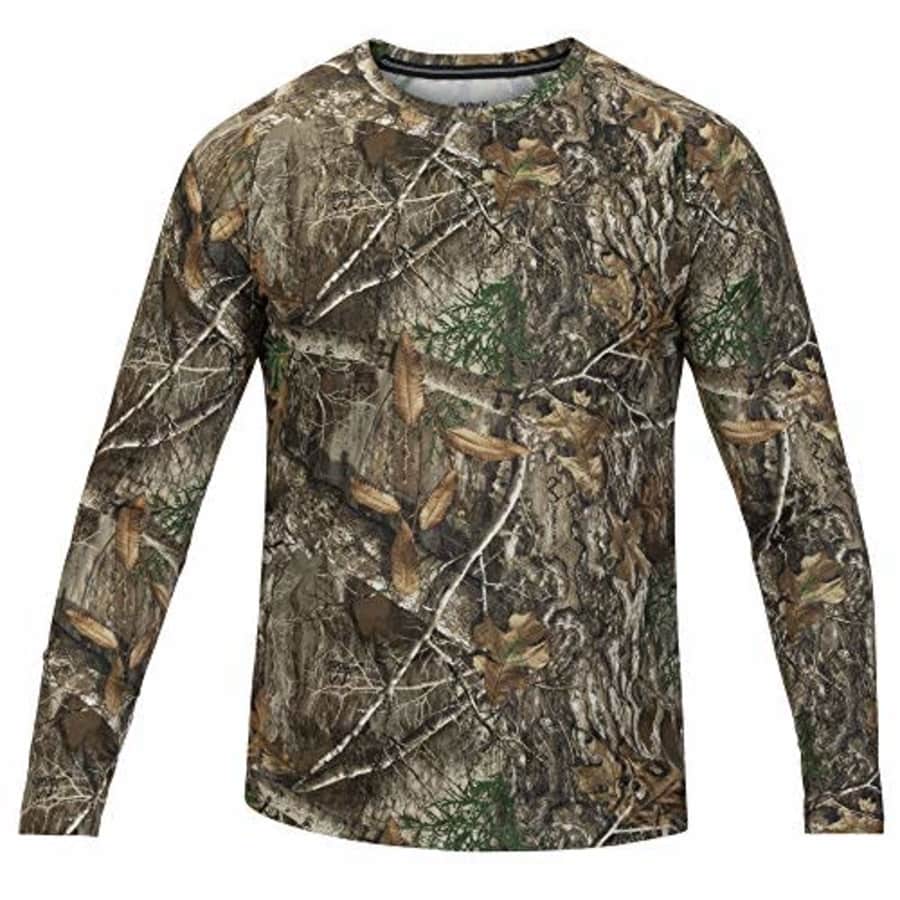 Hurley Men's Quick Dry Realtree Long Sleeve Shirt, Brown (Edge Camo), Medium for $43