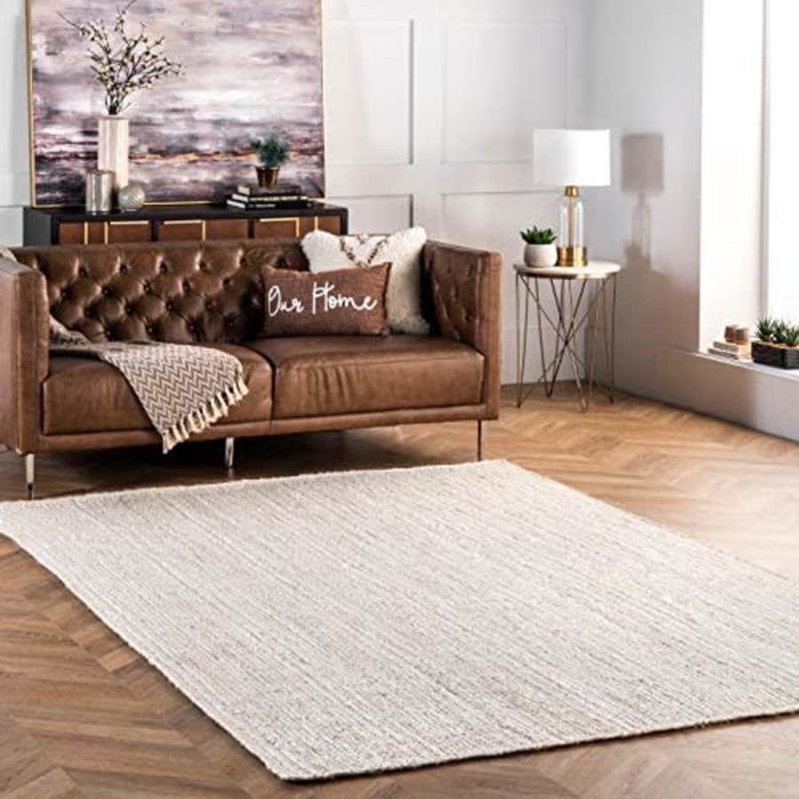 nuLOOM Rigo Hand Woven Jute Area Rug, 6' x 9', Off-white for $90