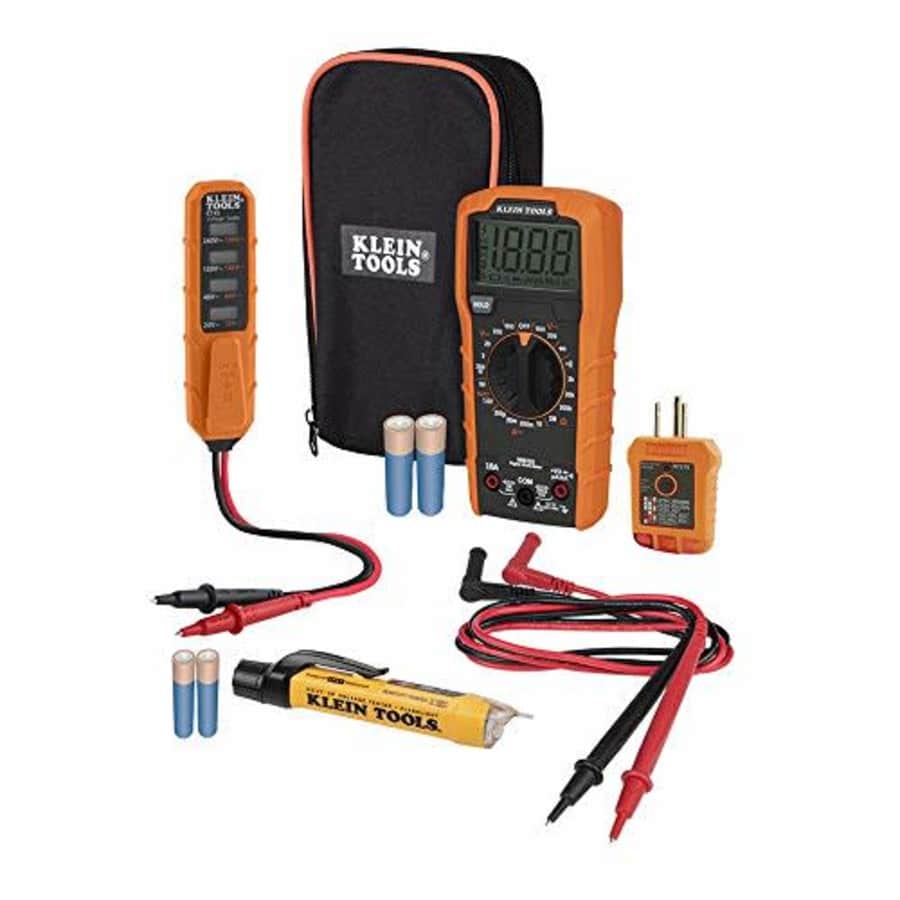 Klein Tools Digital Multimeter Electrical Test Kit, Non-Contact Voltage Tester, Receptacle Tester, Carrying for $59