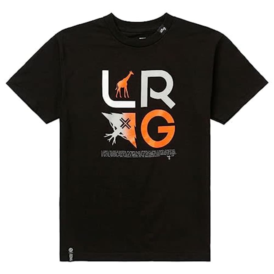 LRG Men's Stacked Logo T-Shirt, Black for $17