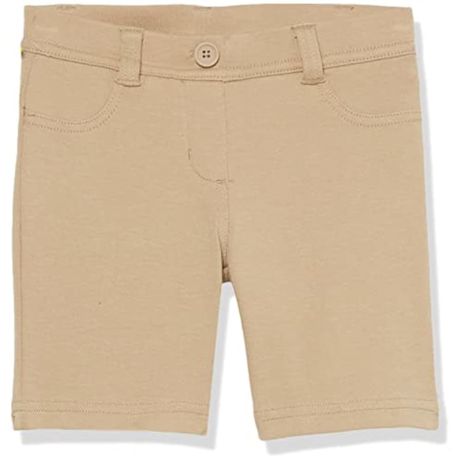 Nautica Girls' Little School Uniform Stretch Bermuda Short, Khaki Knit, 6 for $13