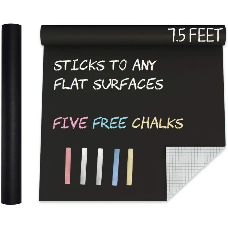7.5ft. Black Chalkboard Vinyl Wall Decal w/ Chalks for $11 7.5ft. Black Chalkboard Vinyl Wall Decal w/ Chalks for $11