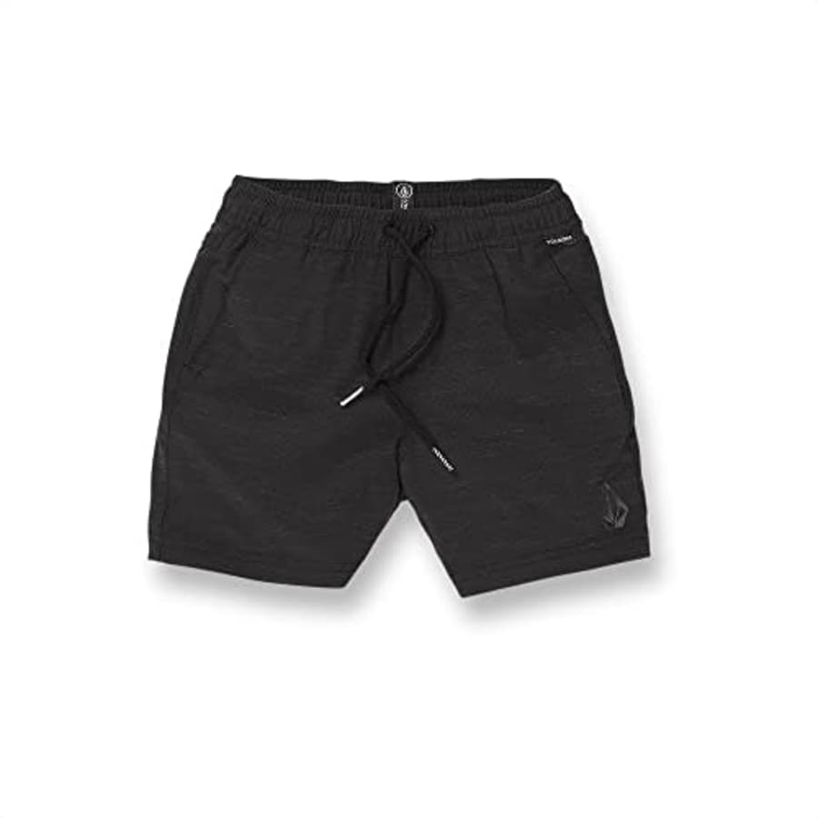 Volcom Boys' Big Understoned Elastic Waist Quick Dry Hybrid Short, Black, Small for $45