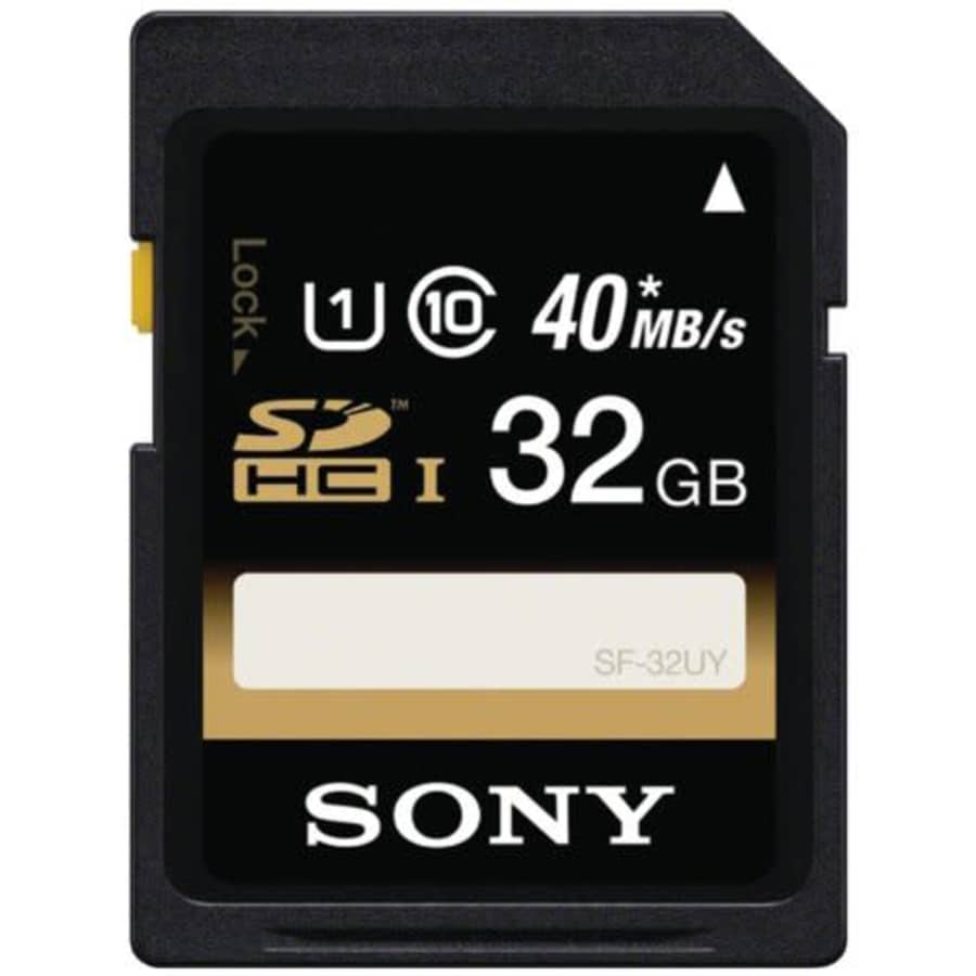 Sony 32GB SDHC Class 10 UHS-1 R40 Memory Card (SF32UY/TQMN) (OLD MODEL) for $30 Sony 32GB SDHC Class 10 UHS-1 R40 Memory Card (SF32UY/TQMN) (OLD MODEL) for $30