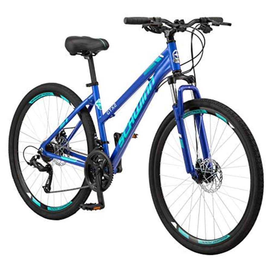 Schwinn GTX 2.0 Comfort Adult Hybrid Bike, Dual Sport Bicycle, 17-Inch Aluminum Frame, Blue for $400