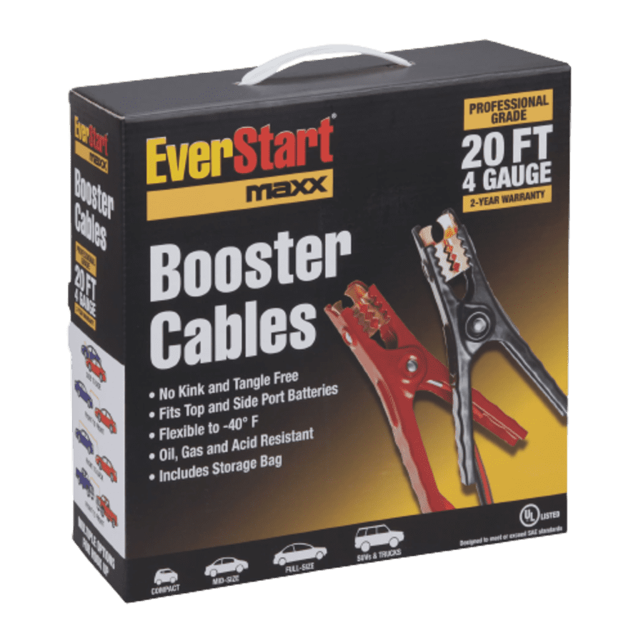 Everstart Maxx 20-Foot 4-Gauge Booster / Jumper Cables for $14 Everstart Maxx 20-Foot 4-Gauge Booster / Jumper Cables for $14