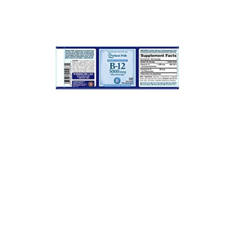 Puritan's Pride Puritans Pride Vitamin B-12 5000 Mcg Sublingual-60 Microlozenges, 60 Count for $13
