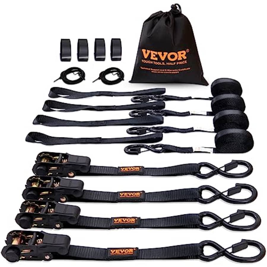 Vevor 1" x 15-Foot Heavy Duty Ratchet Tie Down Strap Set for $22 Vevor 1" x 15-Foot Heavy Duty Ratchet Tie Down Strap Set for $22