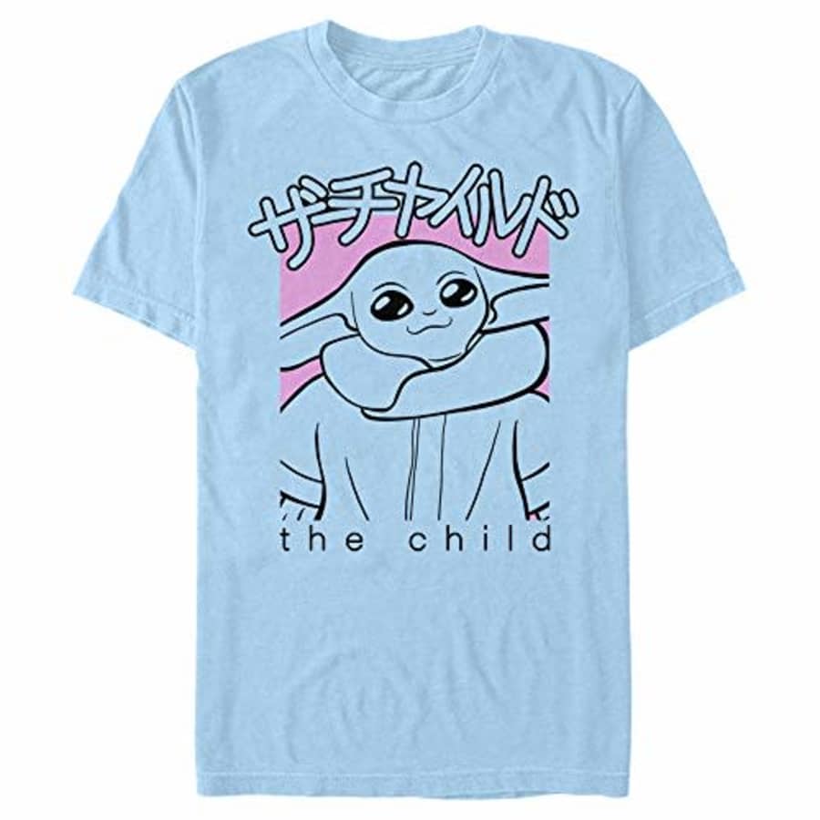 Star Wars Men's Kawaii Child T-Shirt Light Blue, 2X-Large for $8