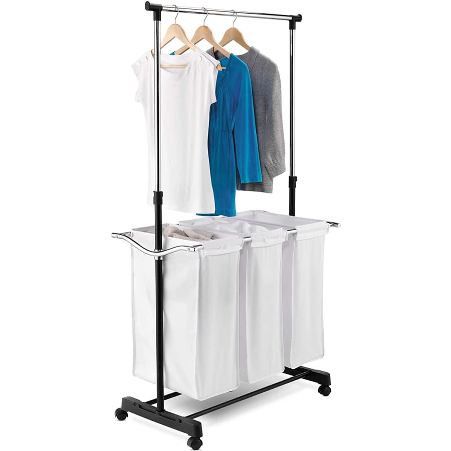 Honey Can Do Rolling Laundry Cart with Hanging Bar for $26