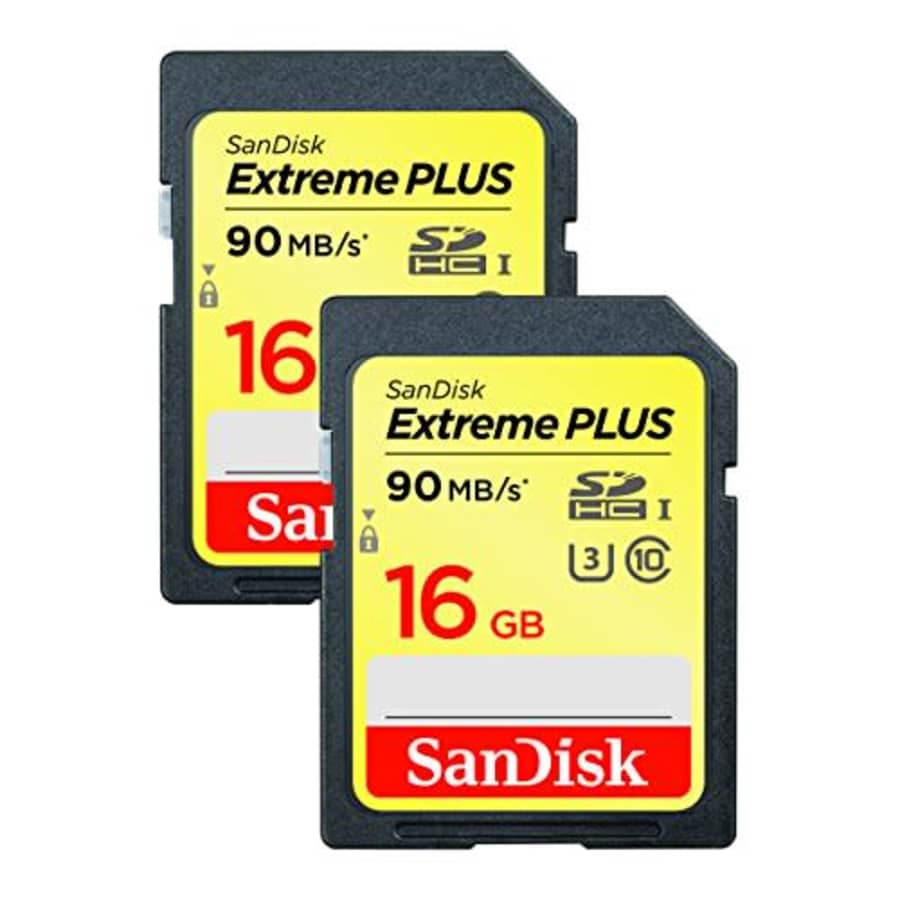SanDisk 16GB Extreme Plus UHS-I U3 Class 10 SDHC Memory Card (2 Pack) for $18 SanDisk 16GB Extreme Plus UHS-I U3 Class 10 SDHC Memory Card (2 Pack) for $18