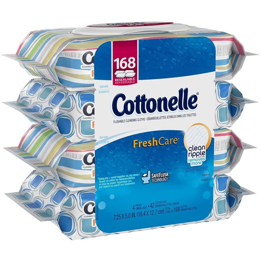 Cottonelle FreshCare 42-Count Flushable Cleansing Cloths 4-Pack for $15 Cottonelle FreshCare 42-Count Flushable Cleansing Cloths 4-Pack for $15