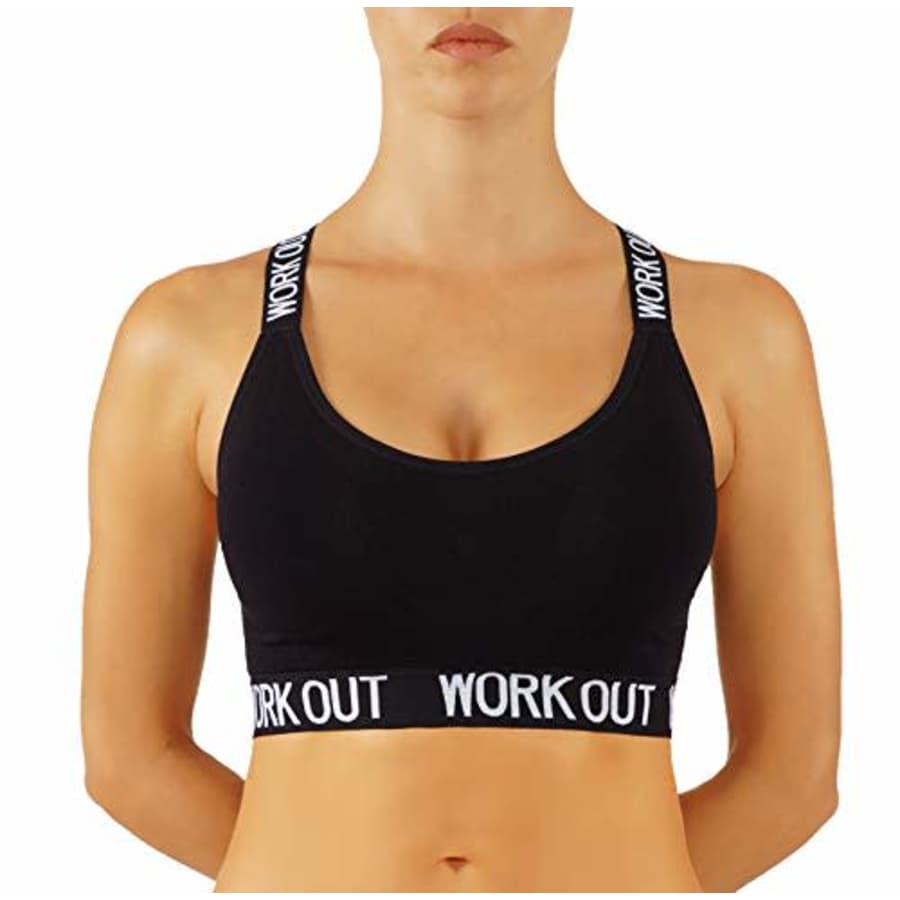 Iron Gym PRO FIT Women`s Sports Bra Cotton/Nylon Blend Yoga Pullover Activewear High Impact Support (L, for $13