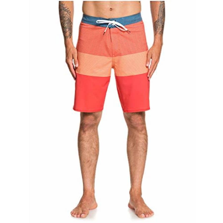 Quiksilver Men's Highline Massive 20 Inch Outseam Stretch Boardshort Swim Trunk, Nectarine, 36 for $20