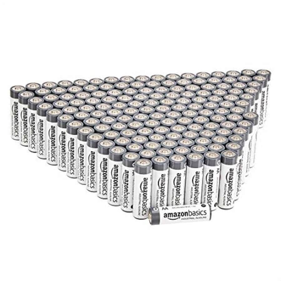 Amazon Basics 300 Pack AA Industrial Alkaline Batteries, 5-Year Shelf Life, Easy to Open Value Pack for $48