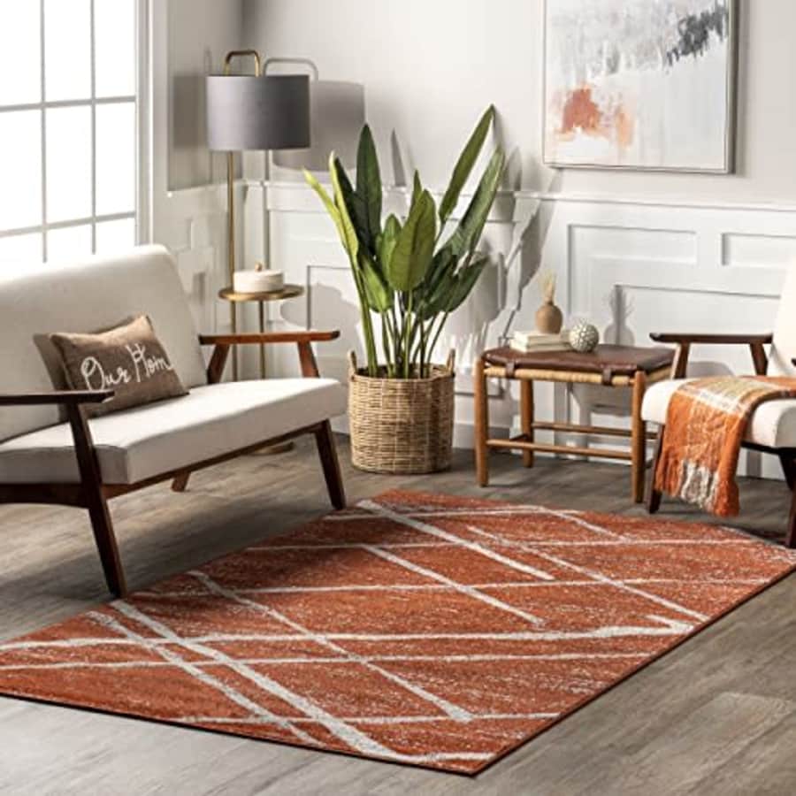 nuLOOM Thigpen Contemporary Area Rug, 4' x 6', Dark Orange for $50