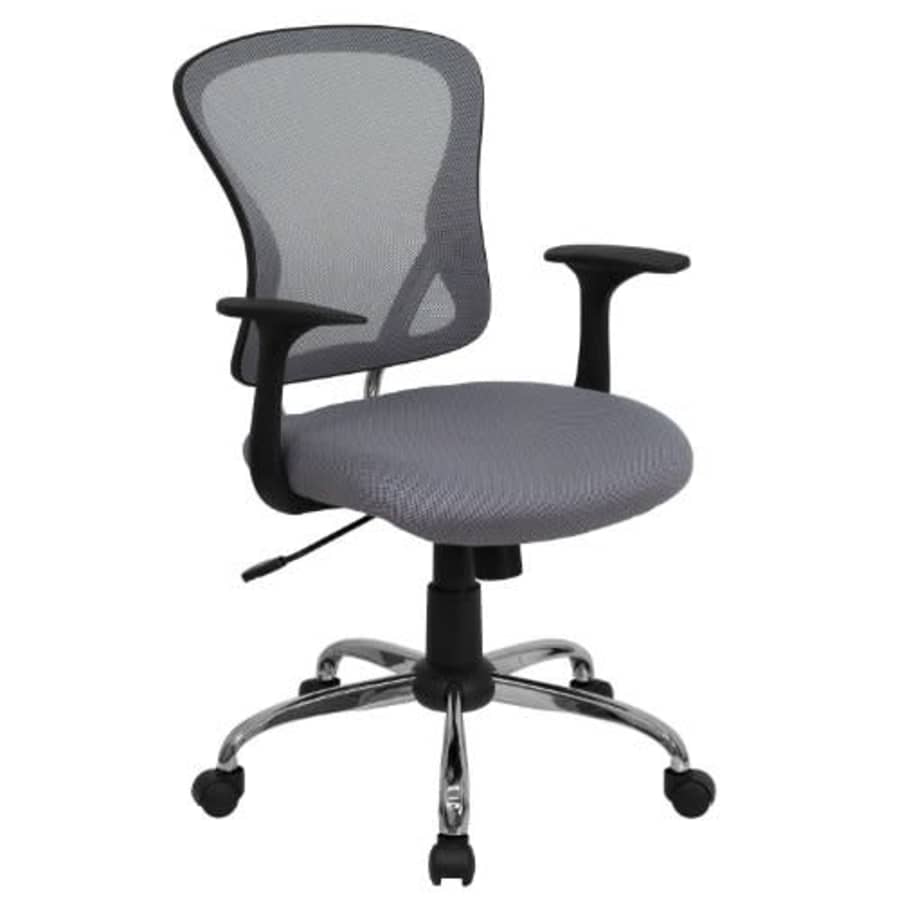 Flash Furniture Mid-Back Gray Mesh Swivel Task Office Chair with Chrome Base and Arms for $166 Flash Furniture Mid-Back Gray Mesh Swivel Task Office Chair with Chrome Base and Arms for $166