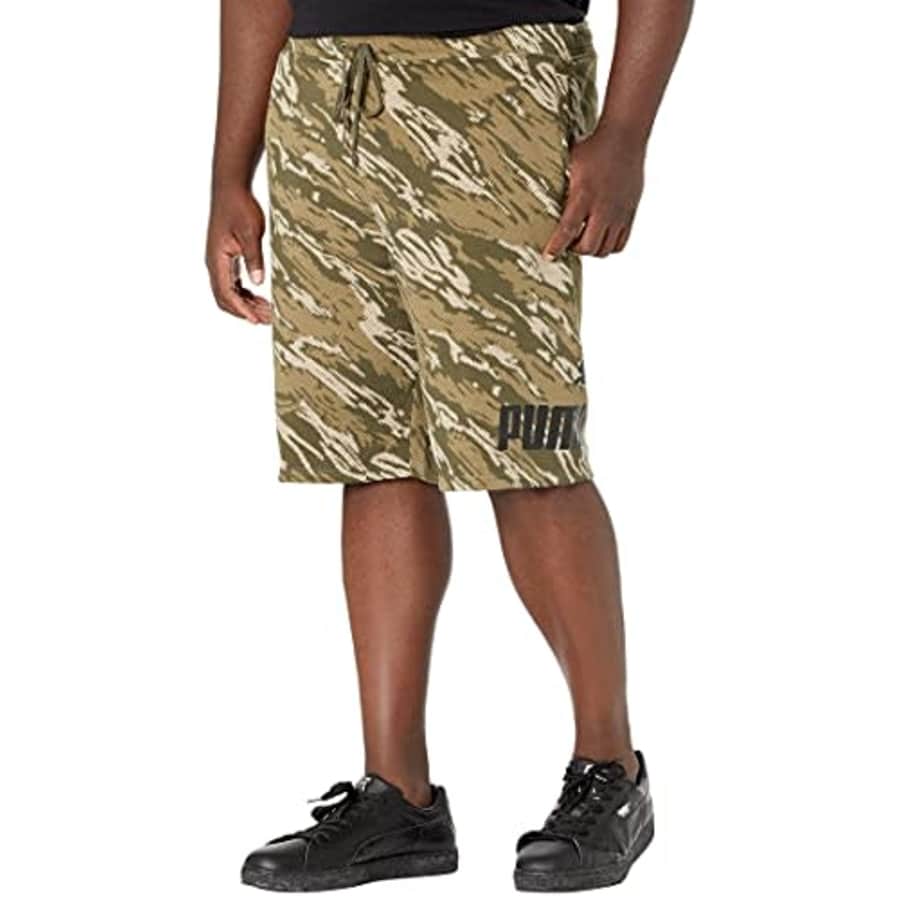 PUMA Men's Big Logo 10" Shorts BT, Grape Leaf/Camo, 2XL for $22