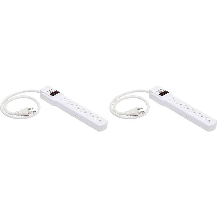 AmazonBasics 6-Outlet Surge Protector Power Strip 2-Pack for $12 AmazonBasics 6-Outlet Surge Protector Power Strip 2-Pack for $12