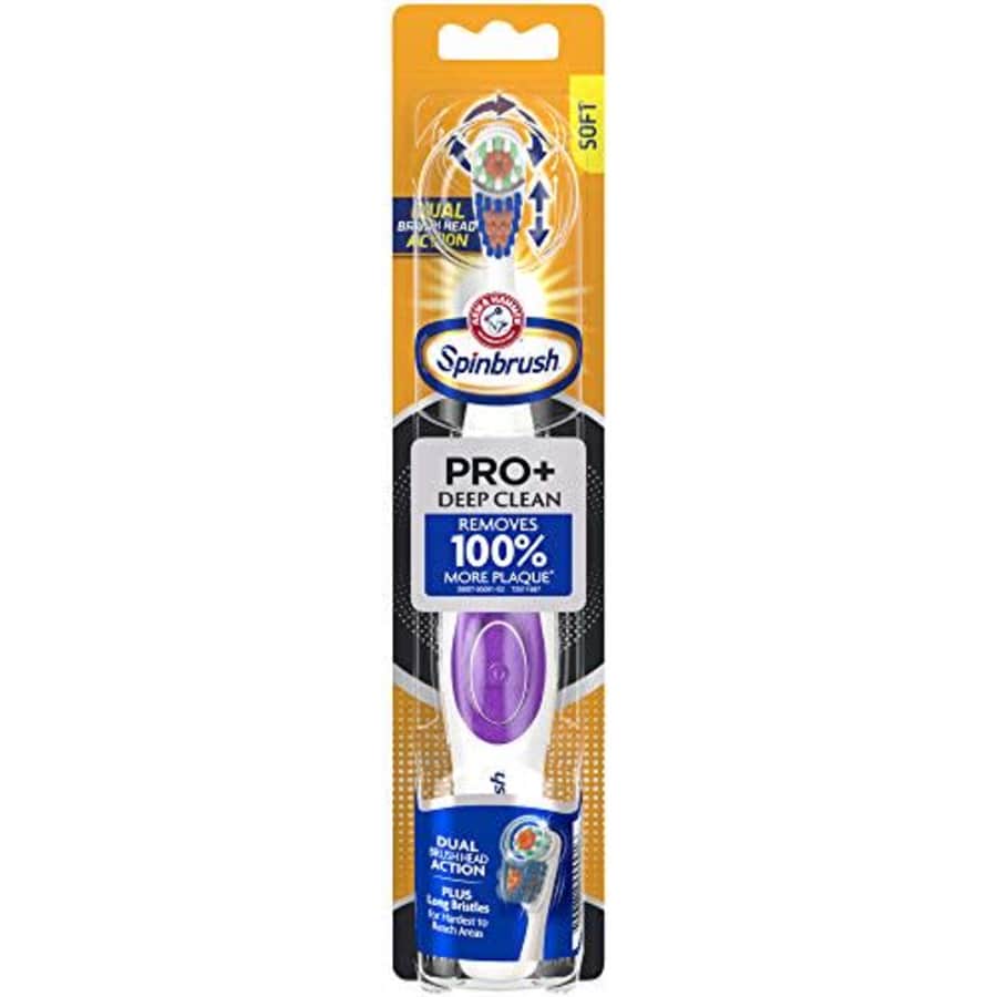 ARM & HAMMER Spinbrush PRO+ Deep Clean Battery-Operated Toothbrush Spinbrush Battery Powered for $16