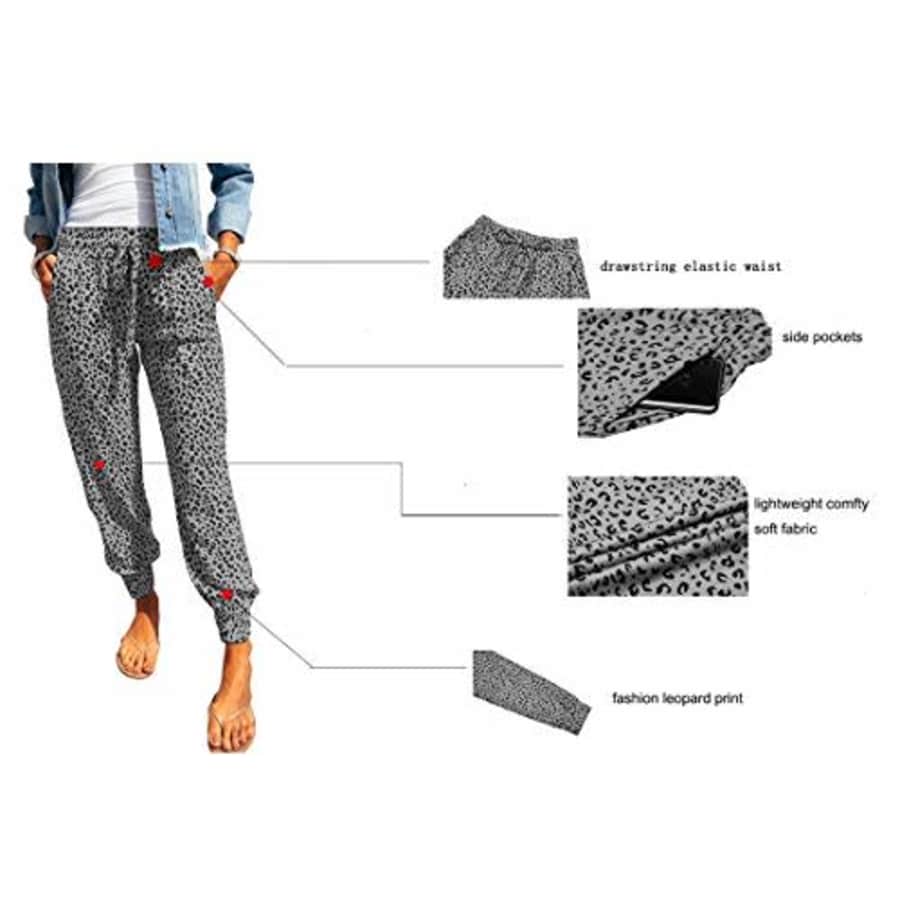 onlypuff Casual Drawstring Running Pants for Women Activewear Pockets Sporty Pants Gray Leopard XXL for $25 onlypuff Casual Drawstring Running Pants for Women Activewear Pockets Sporty Pants Gray Leopard XXL for $25
