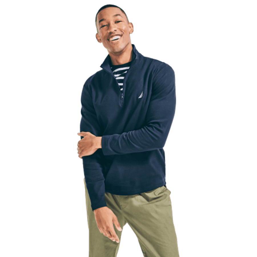 Nautica Men's Slim-Fit Premium Cotton Quarter Zip for $14 in cart