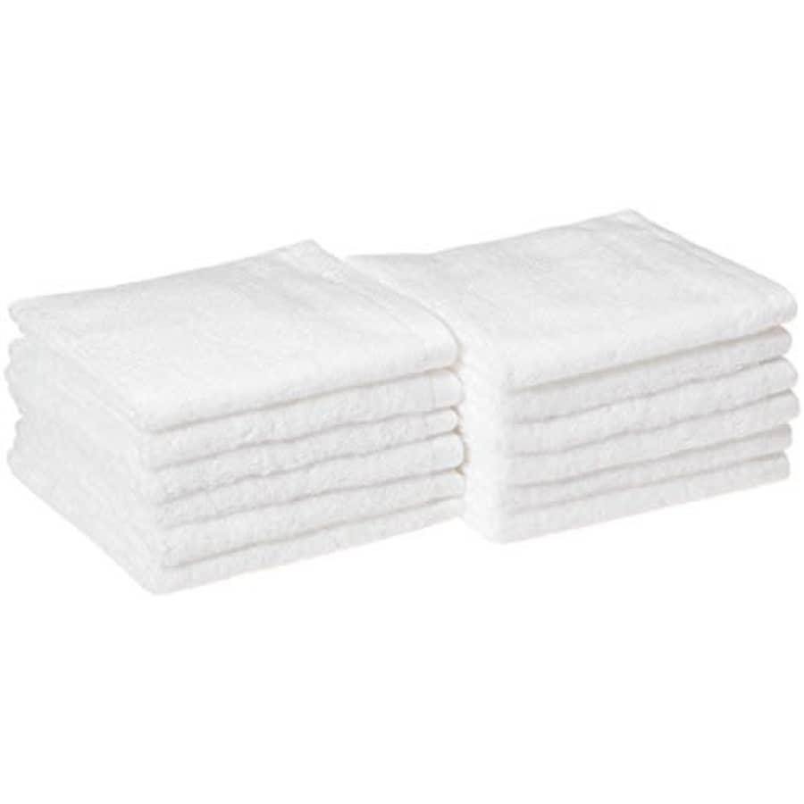 Amazon Basics Quick-Dry, Luxurious, Soft, 100% Cotton Towels, White - Set of 12 Washcloths for $13 Amazon Basics Quick-Dry, Luxurious, Soft, 100% Cotton Towels, White - Set of 12 Washcloths for $13