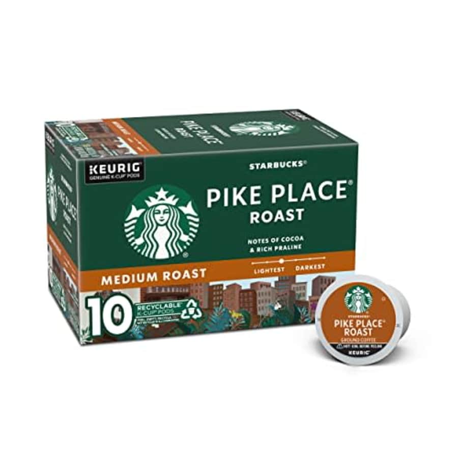 Starbucks K-Cup Coffee Pods, Medium Roast Coffee, Pike Place Roast For Keurig Coffee Makers, 100% for $13