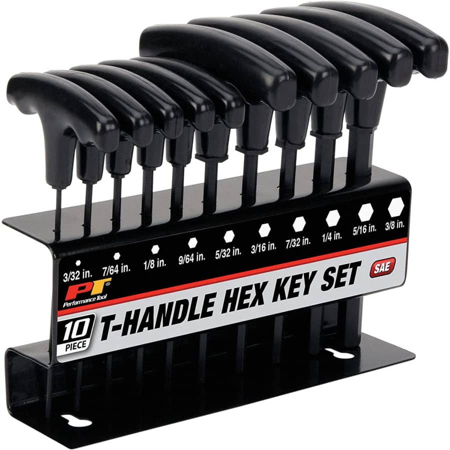Performance Tool 10-Piece SAE T-Handle Hex Key Set: $14