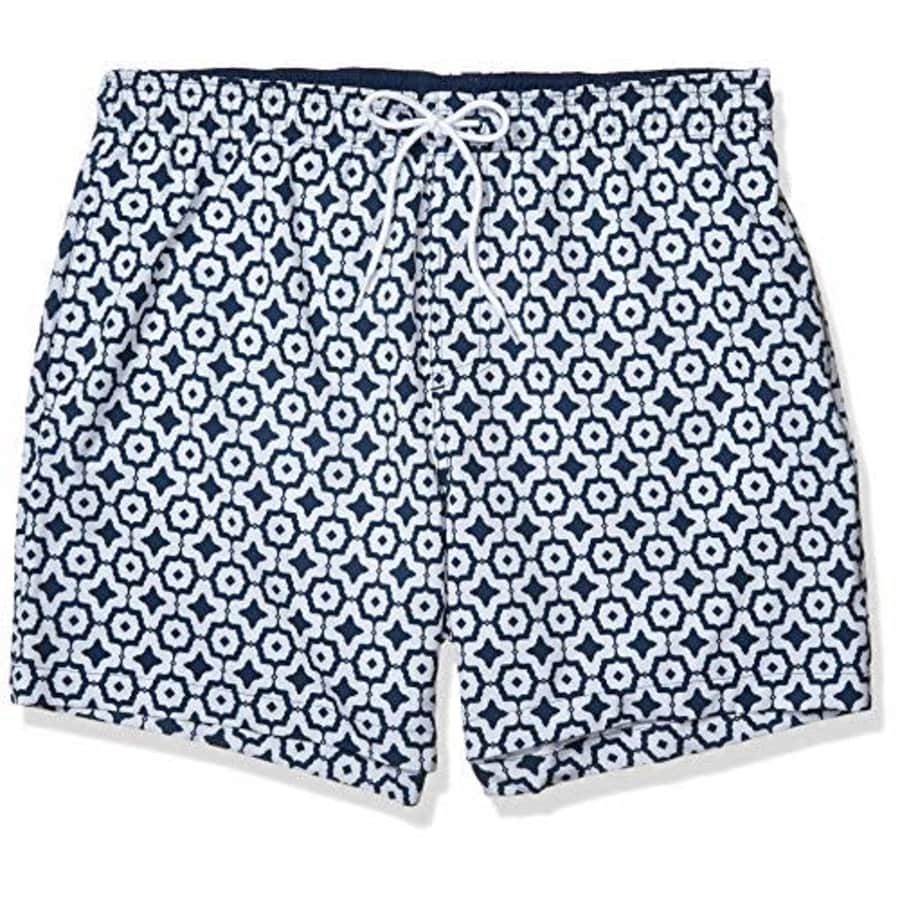 Cubavera Men's Signature Print Swim Trunk, Insignia Blue, Medium for $34