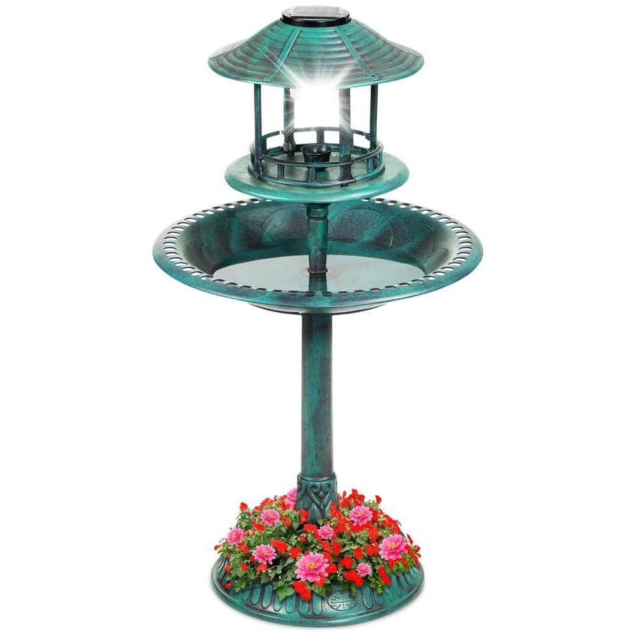 Best Choice Products Solar Bird Bath w/ Planter for $40