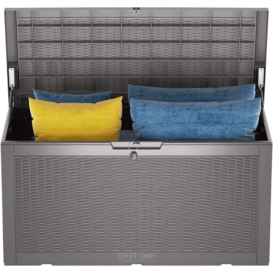 East Oak 100-Gallon Large Deck Box for $178 East Oak 100-Gallon Large Deck Box for $178