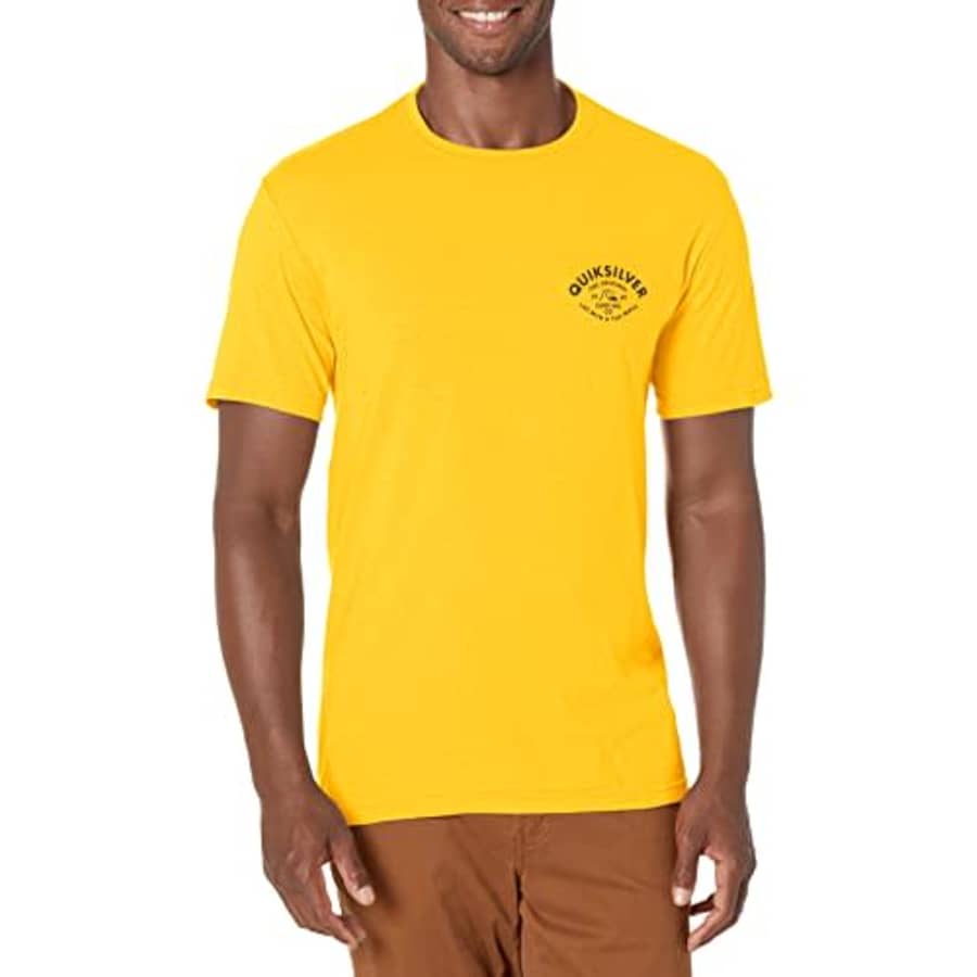 Quiksilver Men's Script Talk Tee Shirt, Golden Rod, X-Large for $17