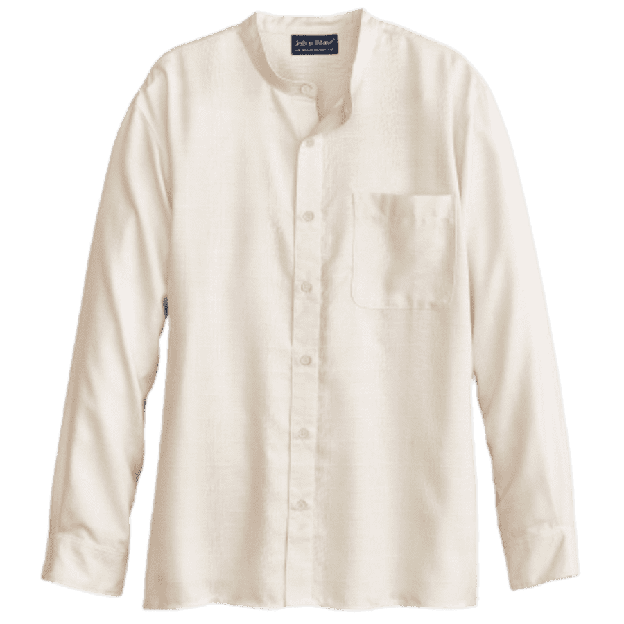 John Blair Banded Collar Linen-Look Shirt for $7 John Blair Banded Collar Linen-Look Shirt for $7