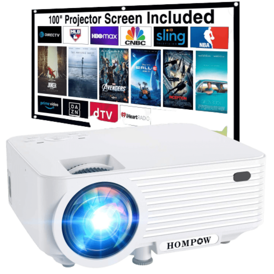 Hompow Portable Mini Projector with 100" Projector Screen for $60 Hompow Portable Mini Projector with 100" Projector Screen for $60