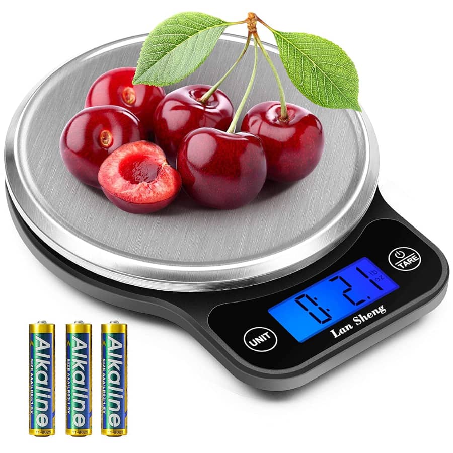 Lan Sheng Stainless Steel Digital Food Scale for $9