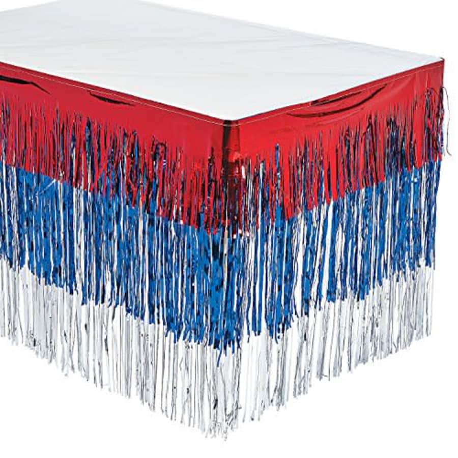 Fun Express PATRIOTIC FRINGE TABLESKIRT - Party Supplies - 1 Piece for $9 Fun Express PATRIOTIC FRINGE TABLESKIRT - Party Supplies - 1 Piece for $9