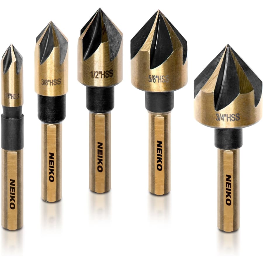 Neiko 5-Piece Countersink Drill Bit Set for $22