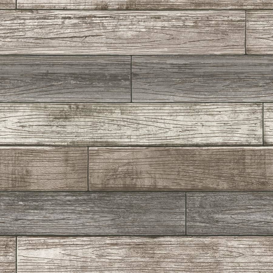 NuWallpaper Reclaimed Wood Plank Textured Vinyl Strippable Wallpaper for $27