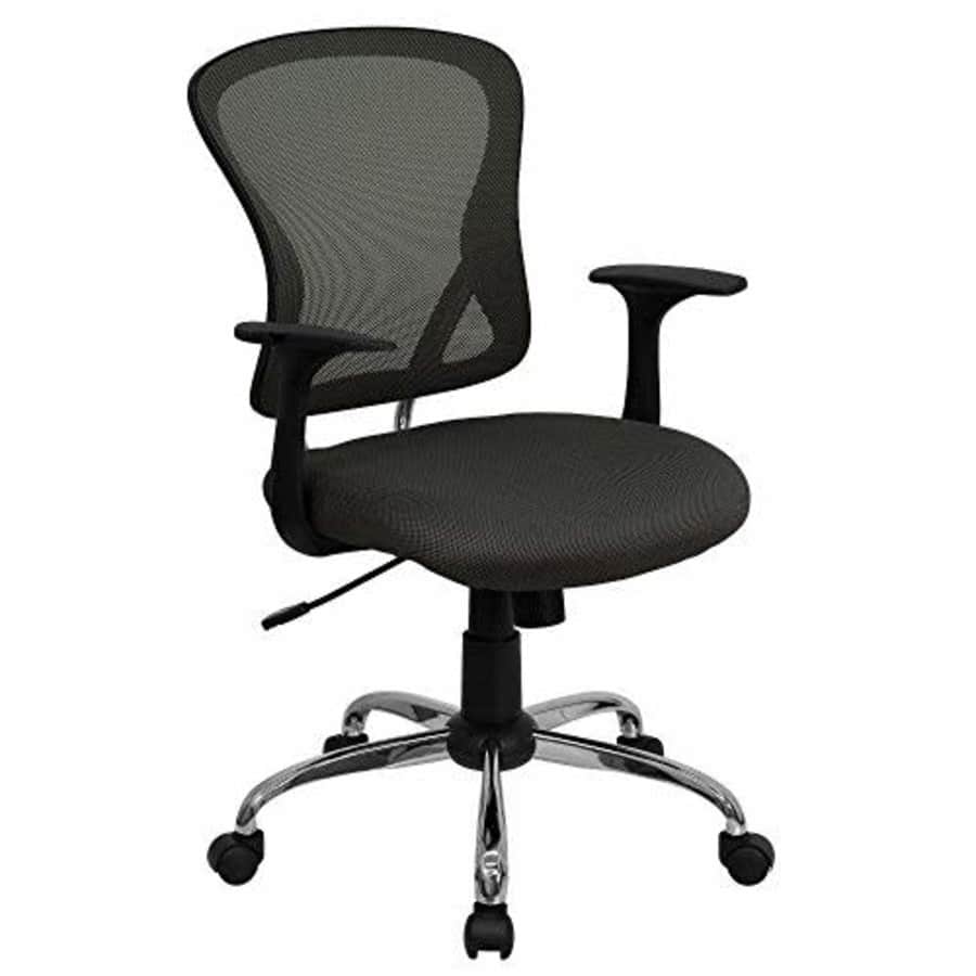 Flash Furniture Mid-Back Dark Gray Mesh Swivel Task Office Chair with Chrome Base and Arms for $135